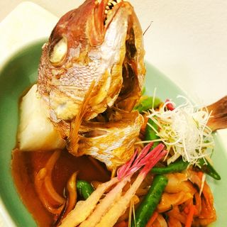 魚介の甘酢あんかけ(食彩味人)