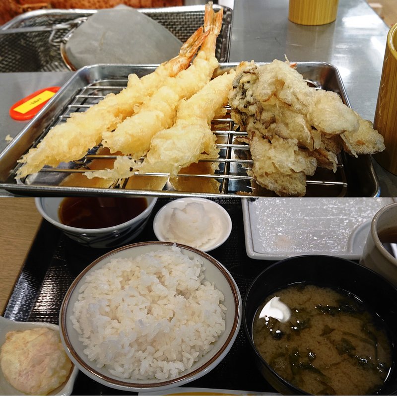 海老天定食（玉子天つき）(天ぷら定食まきの西神中央プレンティ)