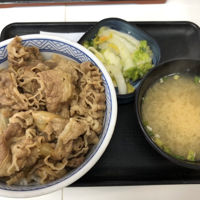 牛丼並Bセット(吉野家 福島駅前店)