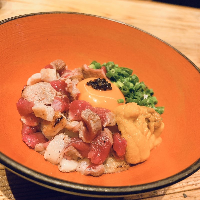 雲丹キャビアユッケ丼(十番 無鴨黒)