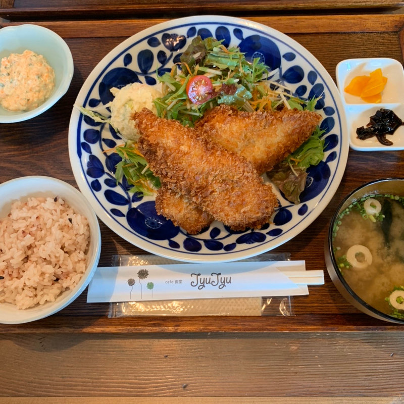 白身フライ定食(cafe食堂　JyuJyu)