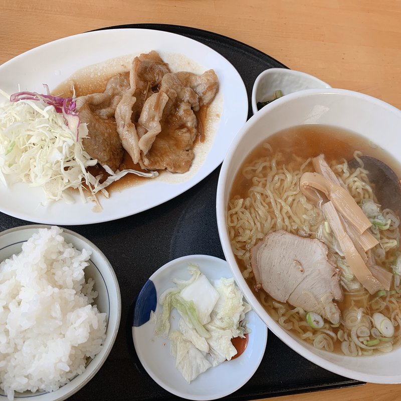 ラーメン生姜焼きセット(さばいしドライブイン )