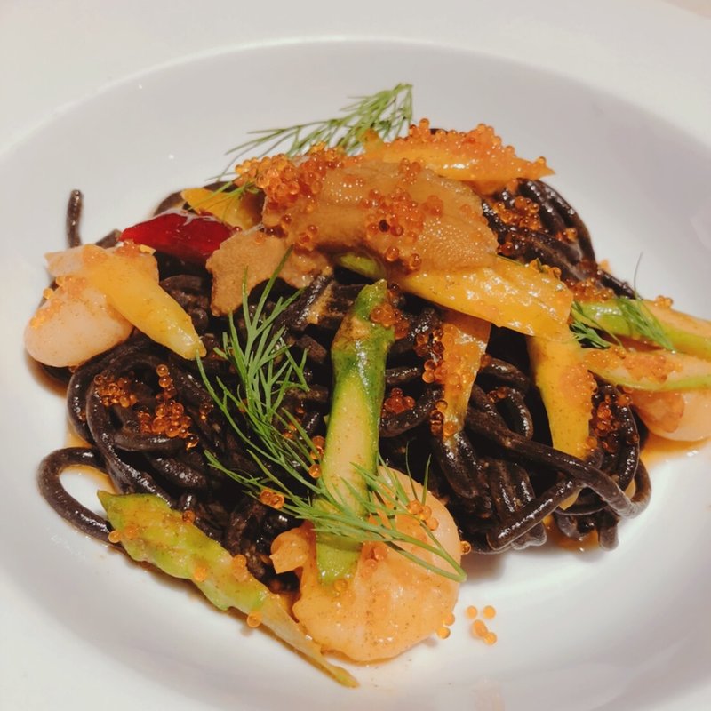 小海老のウニ風味　ぺぺロンチーニ(MOKICHI TRATTORIA)