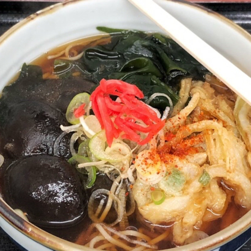 生姜焼きランチセット椎茸追加(立喰いそば 山吹)