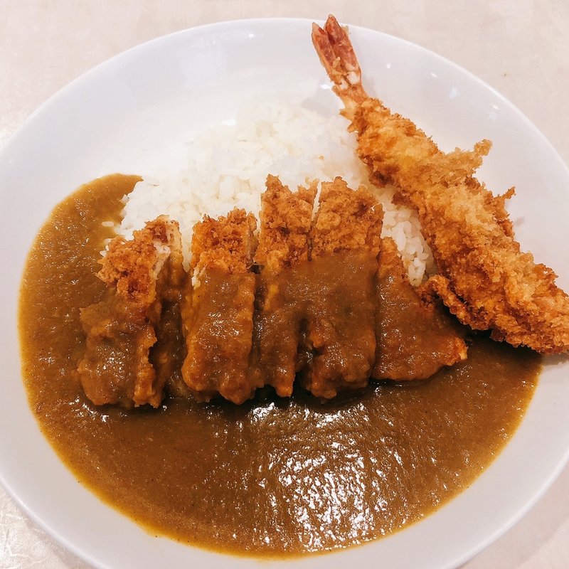 カツカレー（エビフライトッピング）(象屋)
