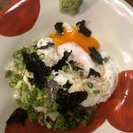 本マグロ落とし卵(居酒屋　まんぼう)