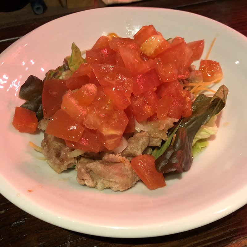 とまとたっぶり油淋鶏(路地裏チャイニーズ 有馬)