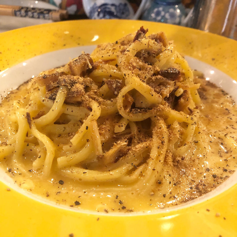 エイヒレのカルボナーラ(Ata's)