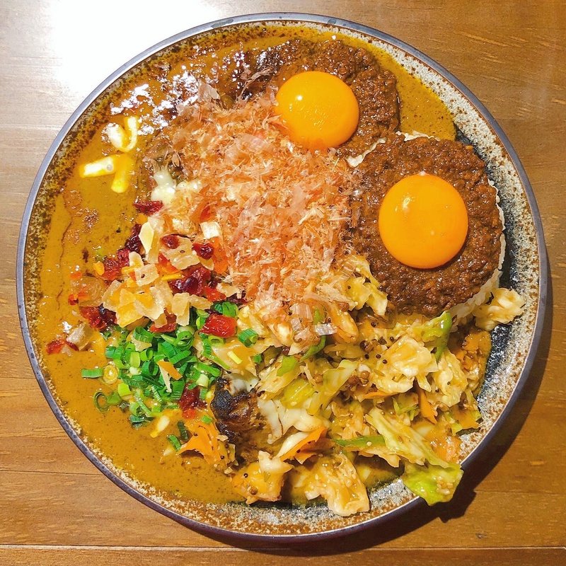 並・甘辛MIX（辛口多め）・キーマ W・豚・中華アチャール・チーズ・かつお節・ドライフルーツ(吉田カレー  )