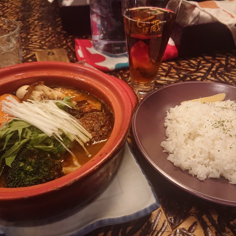 煮込みラムバーグ(野菜15品)(スープカレー しゃば蔵)