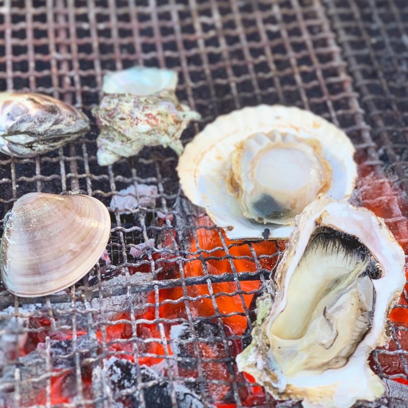 網焼き盛り合わせ(大原漁港 港の朝市 )