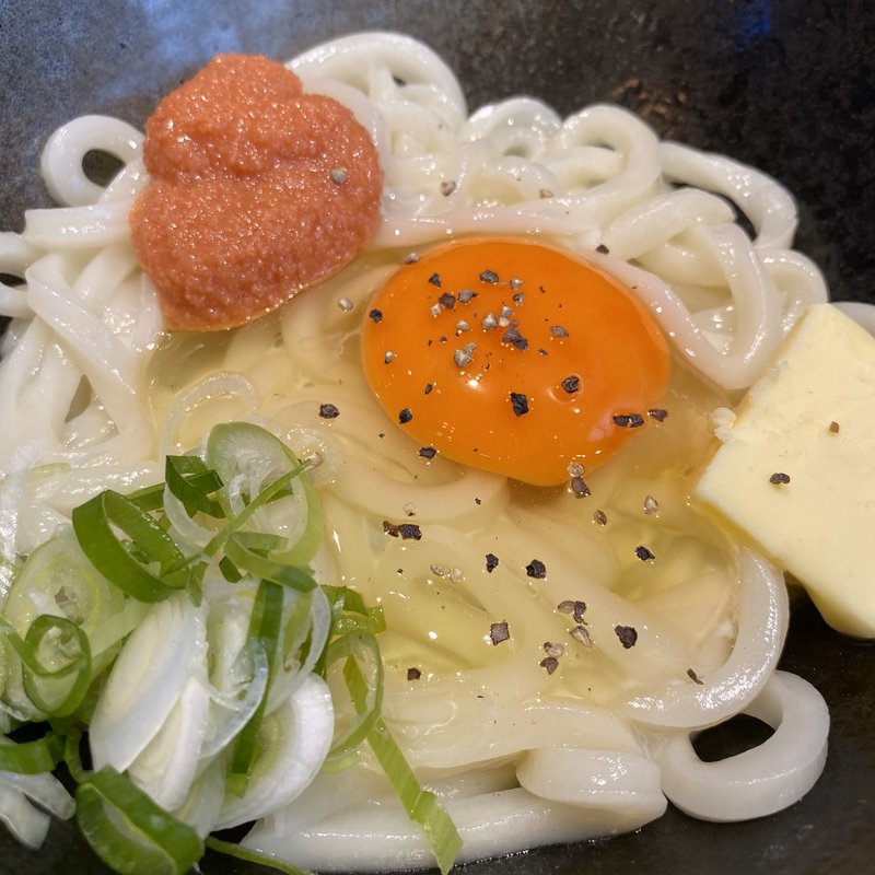 釜玉明太バターうどん(うどん×ちょい呑み 川崎うどん)