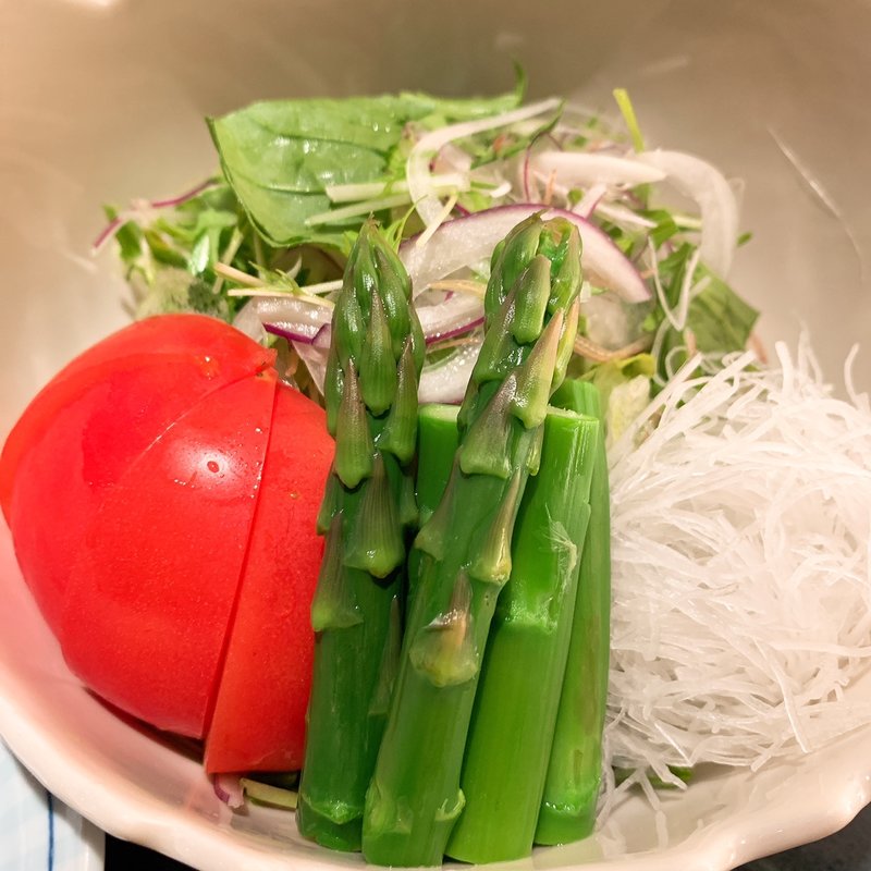 路地物トマトとグリーンアスパラ(和互 （wagoh）)