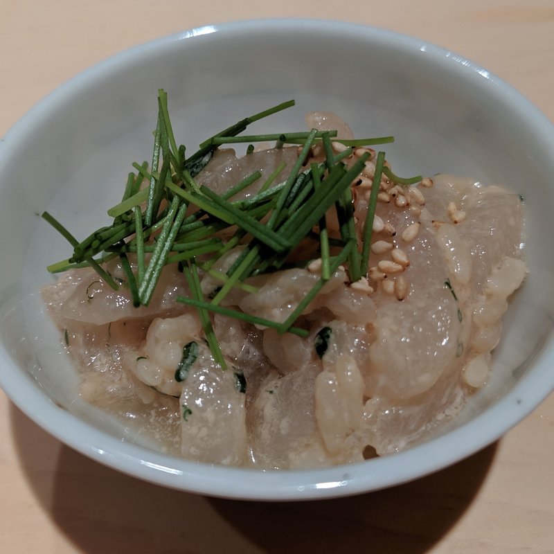 カワハギ肝和え(鮨はしもと)