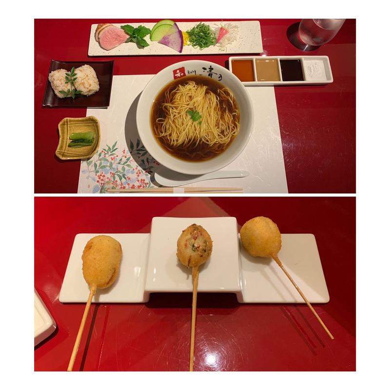 清乃極上醤油ラーメン 季節の串揚げ御膳(串揚げ　春夏秋冬)