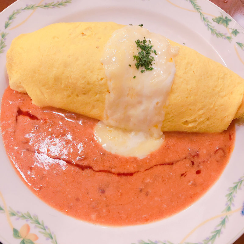 蟹トマトクリームオムライス(卵と私 池袋サンシャイン店)