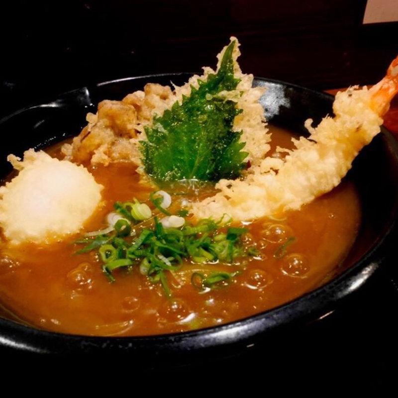 えび玉天カレーうどん(饂飩とお酒 からほり きぬ川)