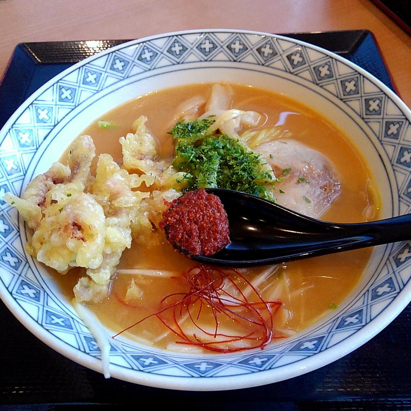さくら特製 イカゲソ天辛みそラーメン(加護坊温泉　さくらの湯 )