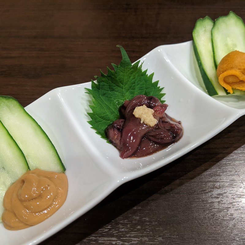 お酒のあて3種盛り合わせ(酒と料理 戸塚駅横研究所)