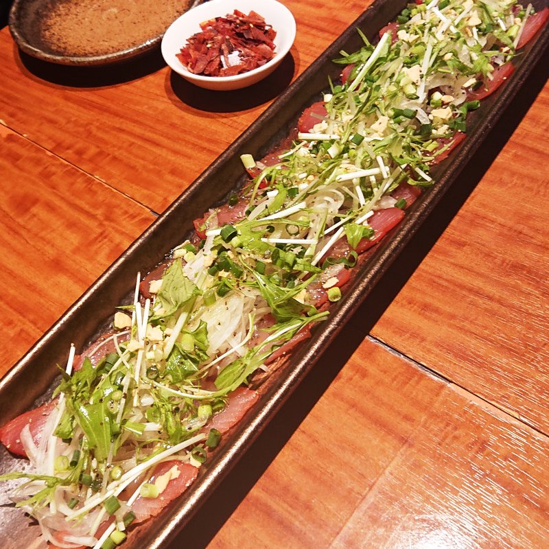 「まぐろ生ハム」カルパッチョ(ふじとはち 銀座店)