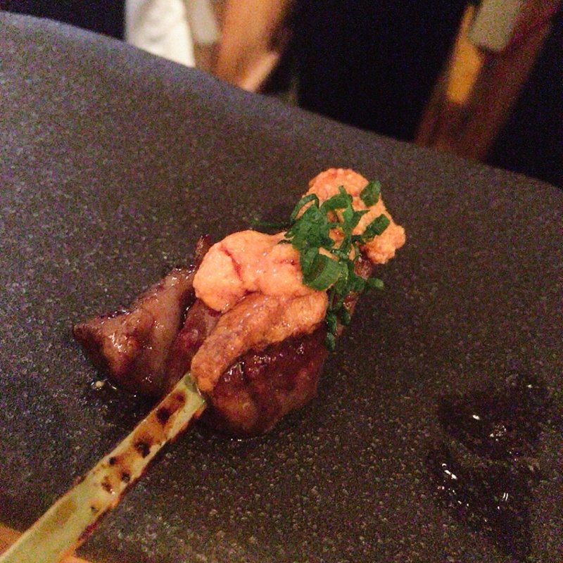 雲丹のせシャトーブリアン(赤坂見附　和牛　なか指)