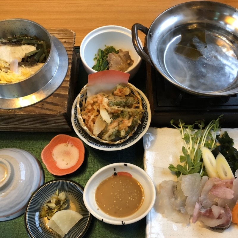 鯛しゃぶと鯛釜飯御膳(割烹ひぐち 浦上店 )