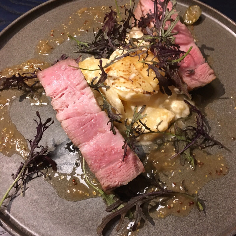 KUFUKU±ランチ 1,000円（豚肩肉のソテー マスタードソース 塩麹を使ったグラタンドフィノワ）(KUFUKU±)