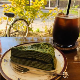 抹茶ミルクレープ　セット(PERICO cafe)