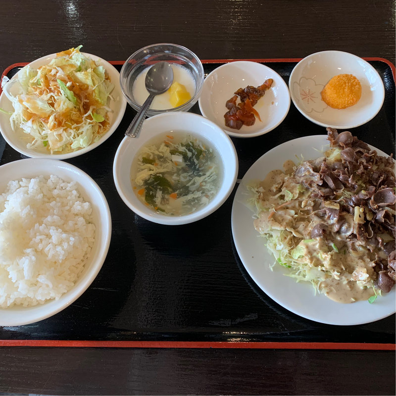 砂肝の黒胡椒炒め定食(星源 )