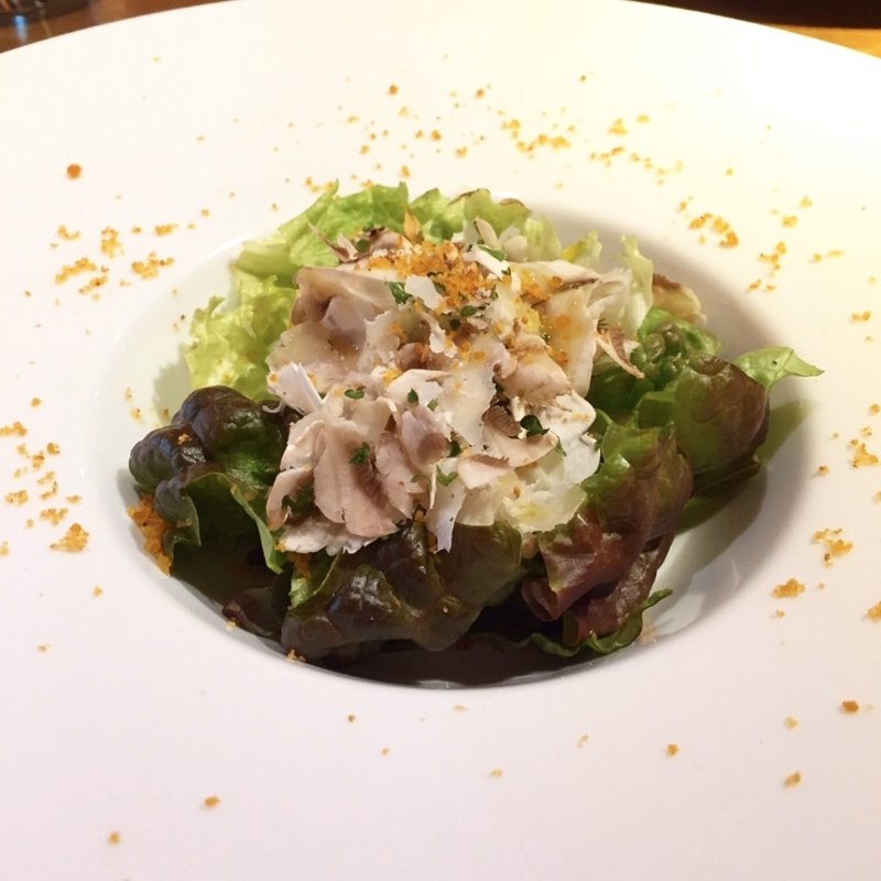 温玉とマッシュルームのサラダ(ortensia)