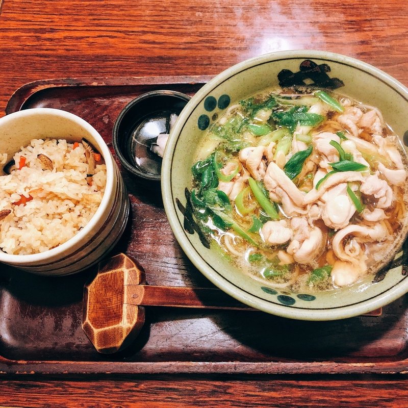 鶏なん蕎麦とかやく飯(総本家生そば伊吹)