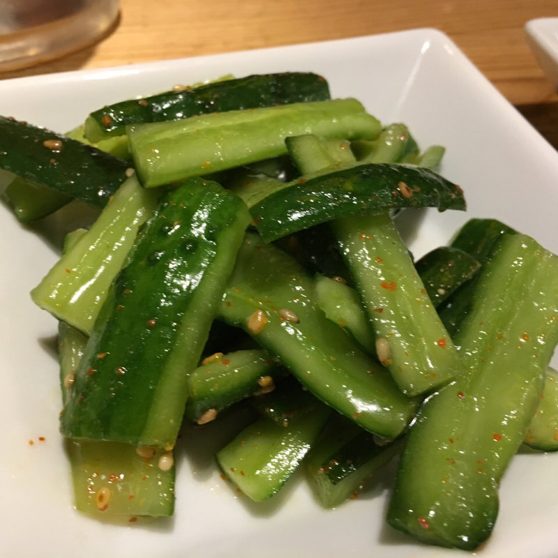 ピリ辛胡瓜(博多一口肉餃子 一ロ 博多バスターミナル店)