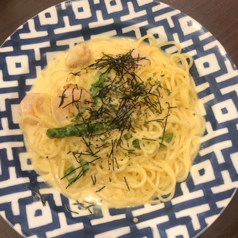 ぷりぷり海老と帆立貝の明太子クリームソース(鎌倉パスタ イオンモール神戸北店)