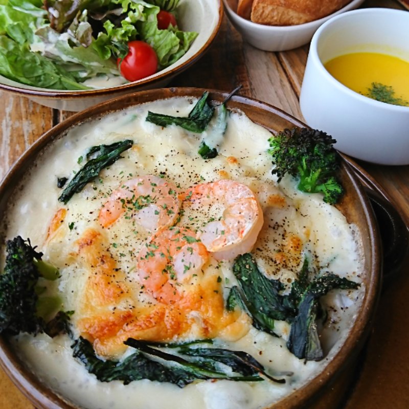 週替わりランチ エビグラタン(フェイバリットコーヒー )