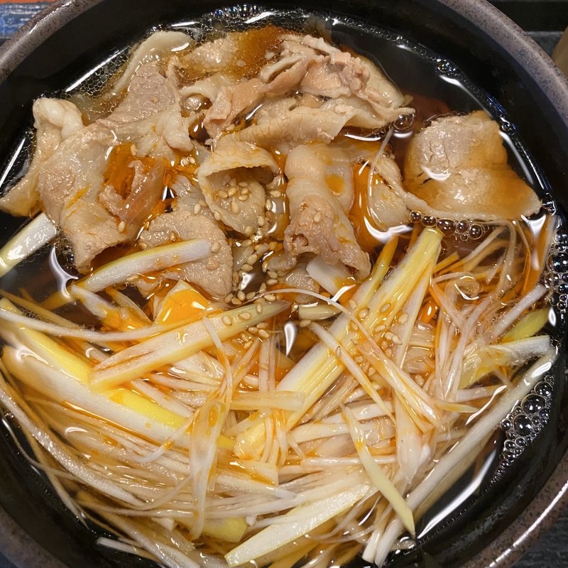 辛ねぎ肉そば(ゆで太郎 新川２丁目店)