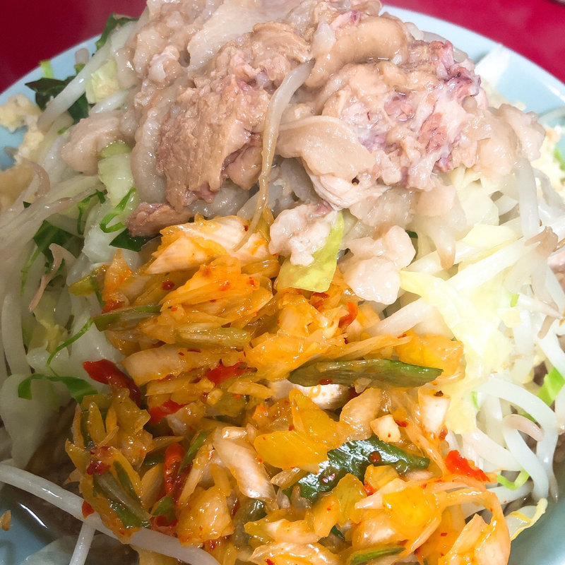 小ラーメンにんにく、野菜、脂、灼熱(ラーメン二郎 中山駅前店 )