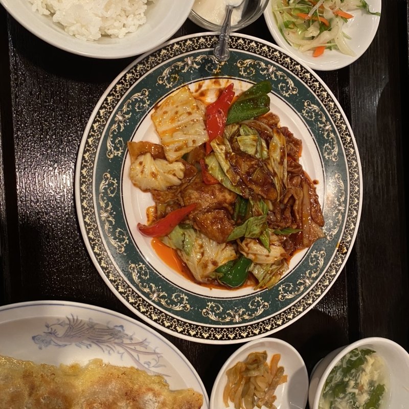 回鍋肉セット餃子5個(新橋玲玲餃子)