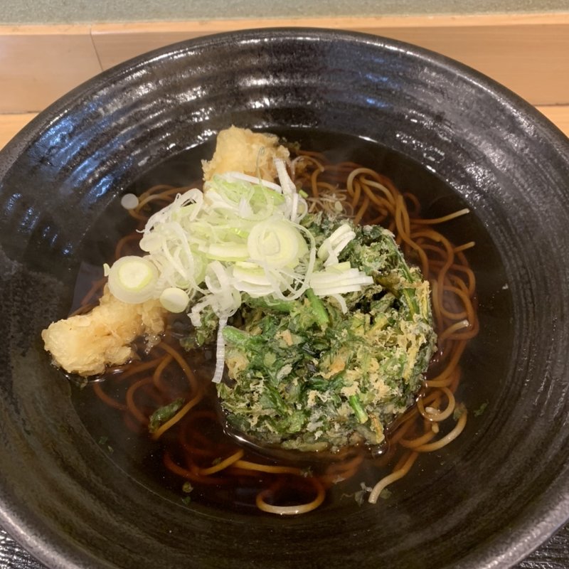 春菊のかき揚げ天イカ天蕎麦(両国じゅげむそば)