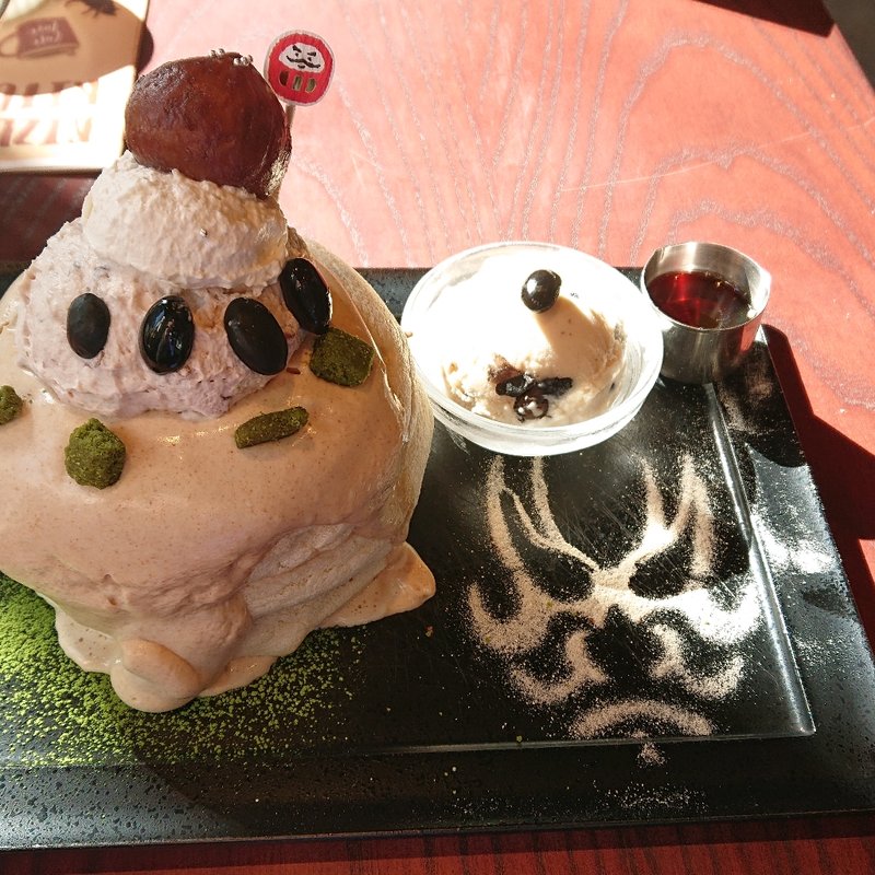 渋皮栗ときなこ & 北海道生乳のトリプルクリームパンケーキ(Riz Labo Kitchen 銀座)