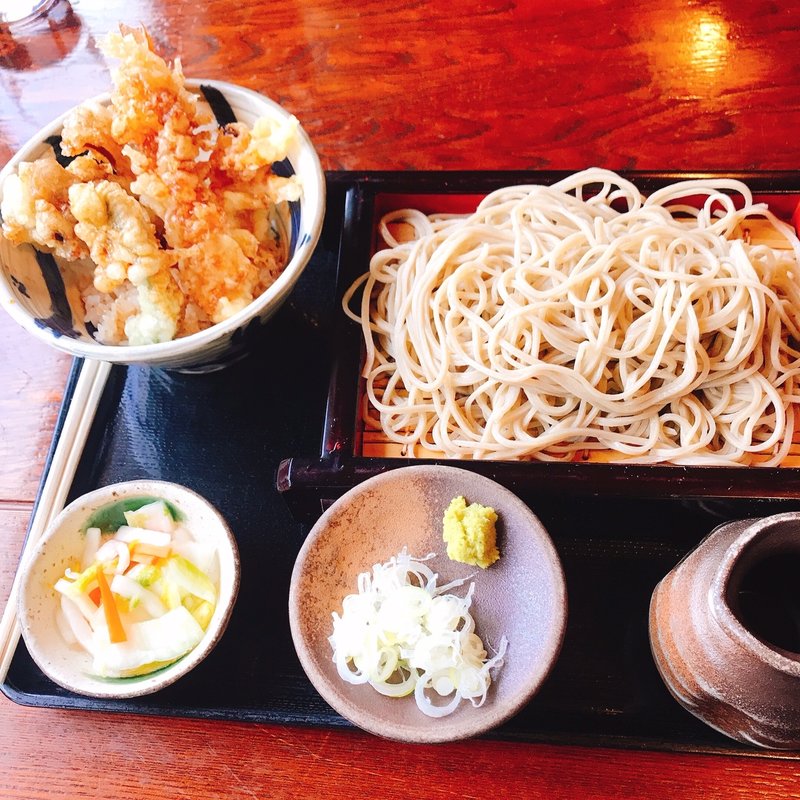 ミニ天丼セット(金砂そば )