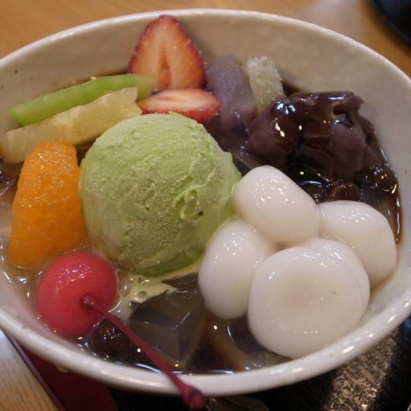 白玉抹茶クリームあんみつ(梅家)