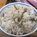 炭焼き塩鯖の炊き込みご飯(自家製麺と定食 弦乃月)