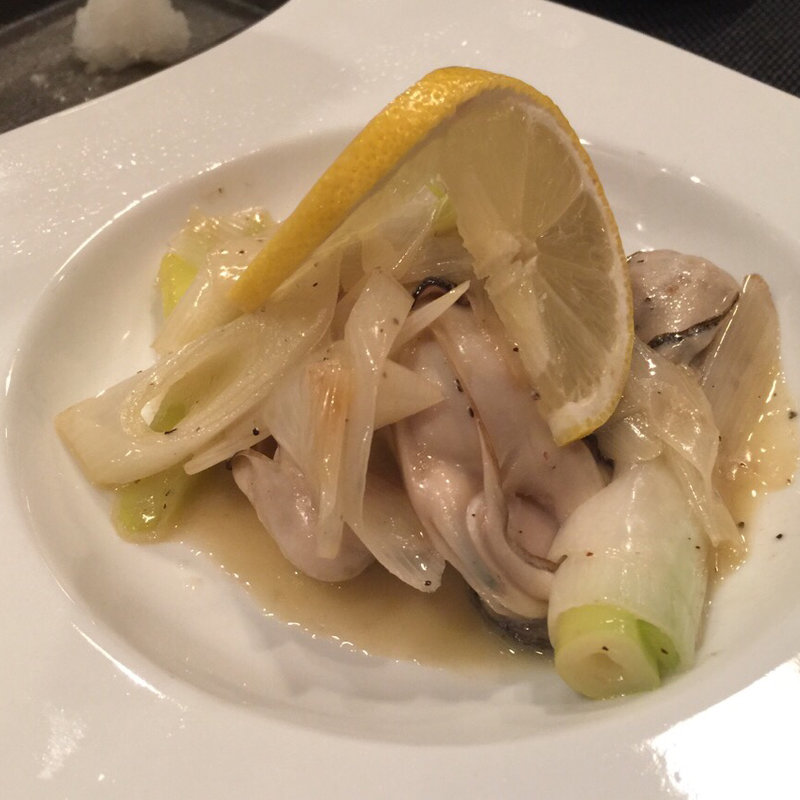 カキとネギのバター炒め(小料理やさん)