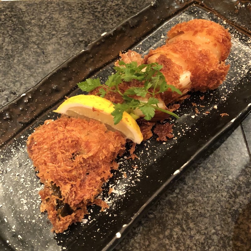 下仁田葱1本揚げ(とんかつ マンジェ)