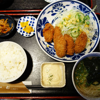 広島産カキフライ定食(揚げ物料理 彩(いろどり))