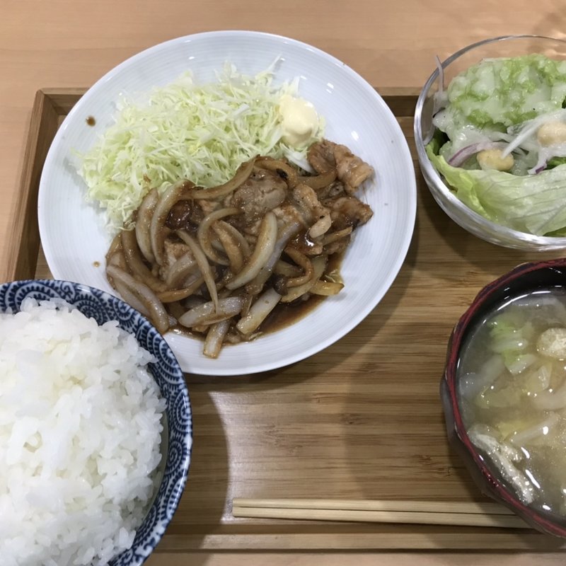 豚の生姜焼き定食(飯場　松の葉)