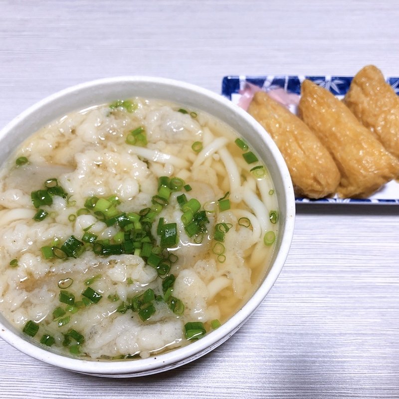 ごぼう天うどん＆いなり(竹之家)