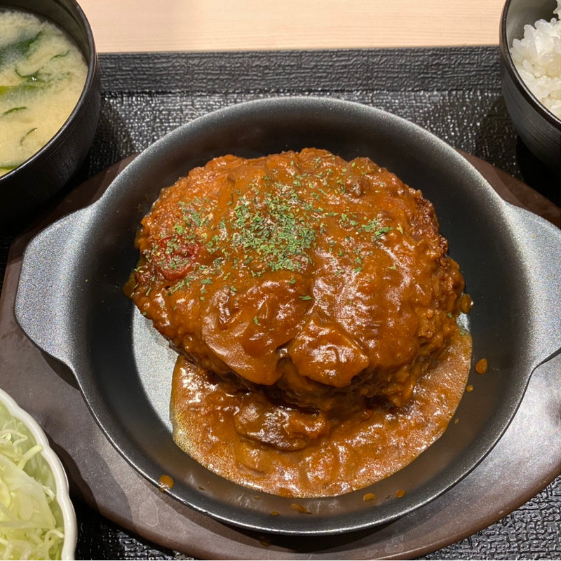 ごちそうハンバーグ定食(松のや　松井山手店)