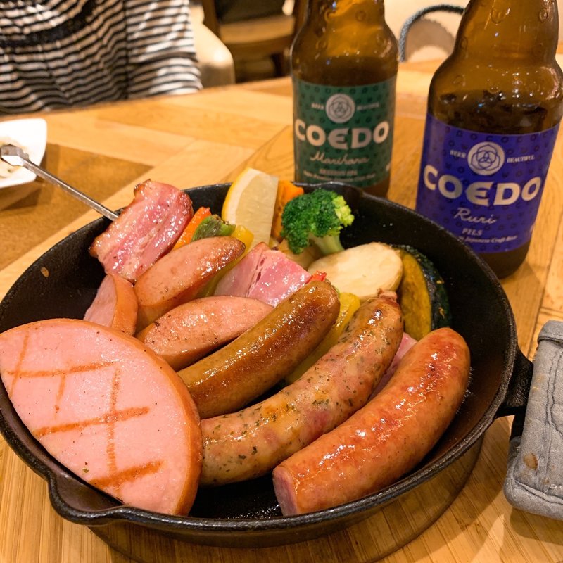 本日のグリルソーセージ盛り合わせ(GRILL & BEER SAIBOKU)