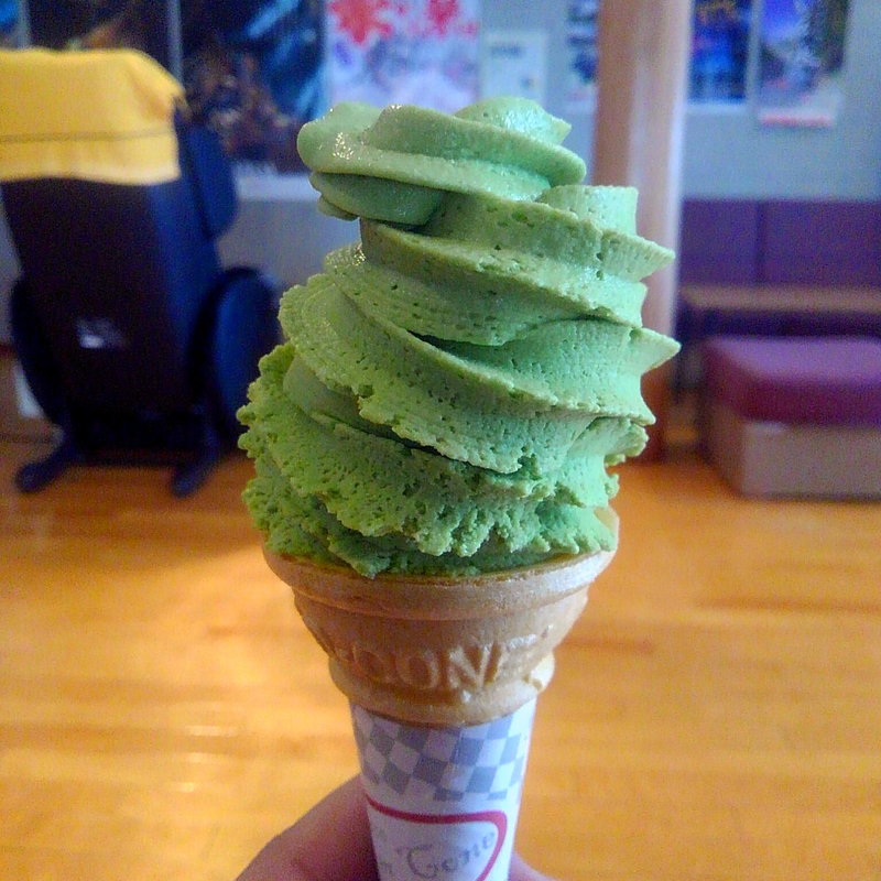 抹茶ソフトクリーム(悠久の湯　平泉温泉)